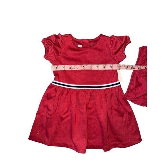 Ralph Lauren Baby Girl Red Cotton Jersey Dress Size 12M - Picture 8 of 10